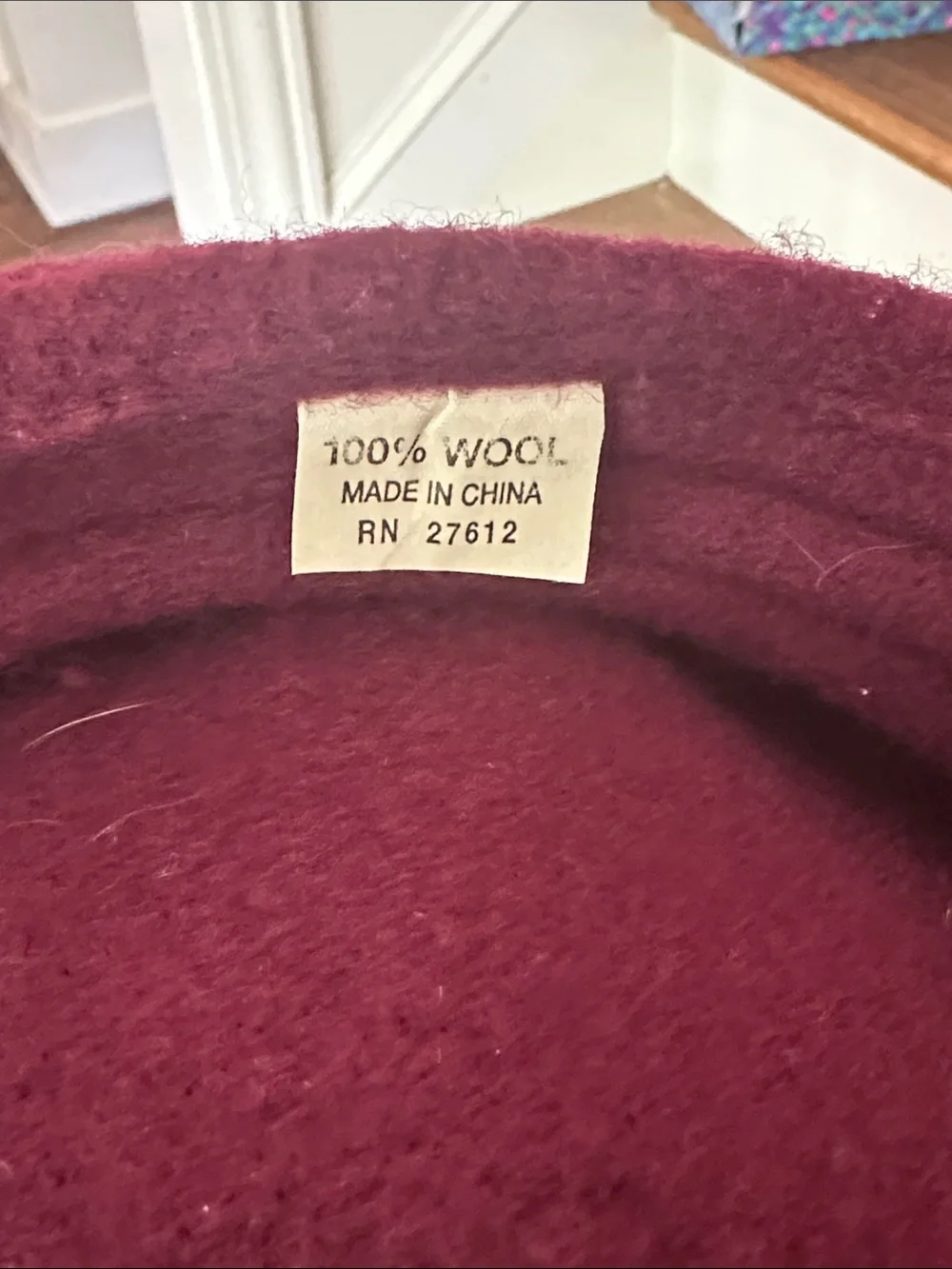 Vintage Burgundy 100% Wool Beret